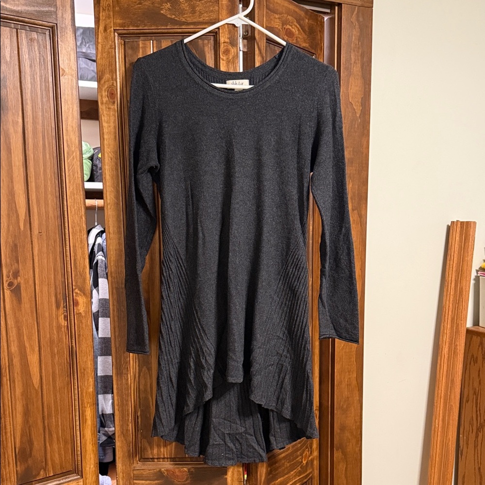 Style & Co. Charcoal Ribbed Knit Tunic Sweater